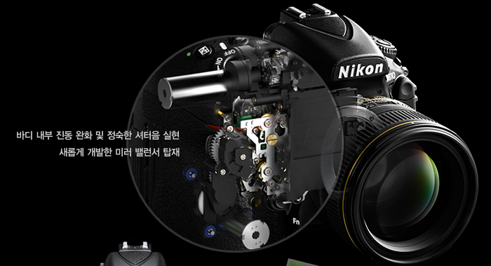 바디 내부 진동 완화 및 정숙한 셔터음 실현 새롭게 개발한 미러 밸런서 탑재